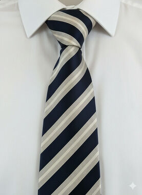 Donald Trump Signature Collection  blue white stripe silk tie - 59"